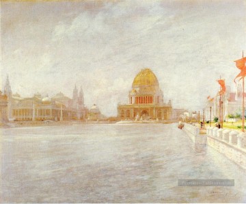 Cour d’honneur Worlds Columbian Exposition Impressionniste paysage marin John Henry Twachtman Peinture à l'huile